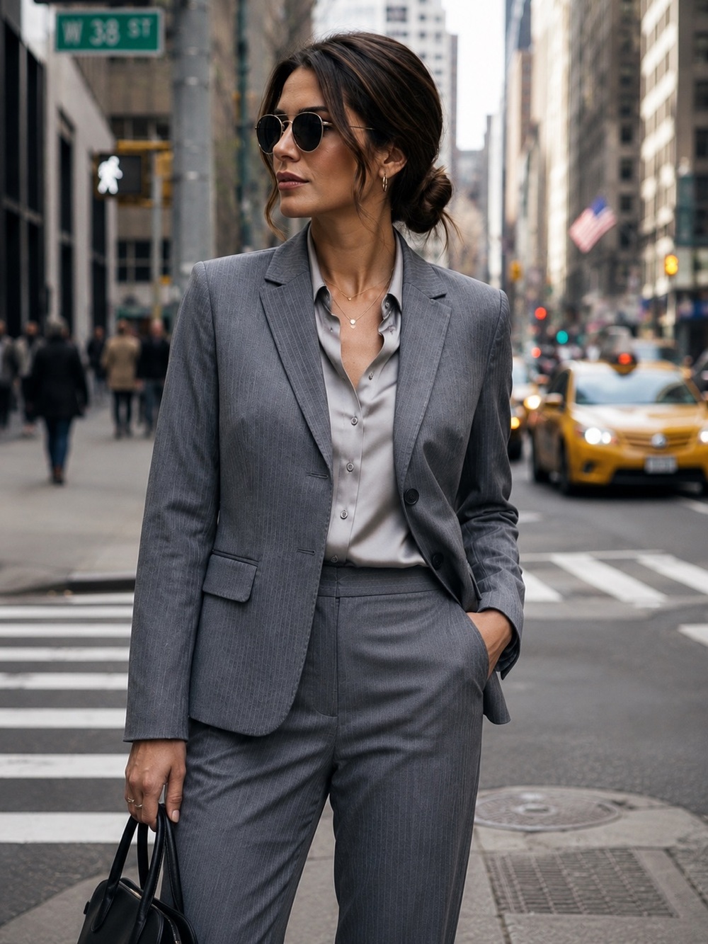 J. Crew Gray Wool Pinstriped Tailored Blazer